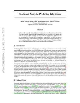 Sentiment Analysis: Predicting Yelp Scores