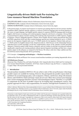 Linguistically-driven Multi-task Pre-training for Low-resource Neural
  Machine Translation
