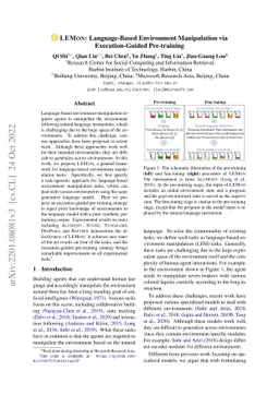 LEMON: Language-Based Environment Manipulation via Execution-Guided
  Pre-training