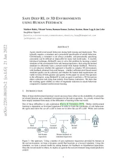 Safe Deep RL in 3D Environments using Human Feedback