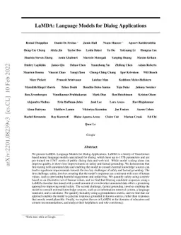 LaMDA: Language Models for Dialog Applications