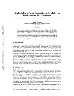 Applicability of Large Corporate Credit Models to Small Business Risk
  Assessment