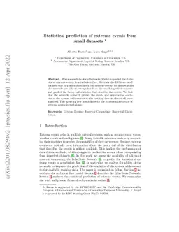 Statistical prediction of extreme events from small datasets