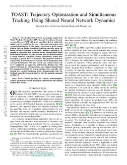 TOAST: Trajectory Optimization and Simultaneous Tracking using Shared
  Neural Network Dynamics