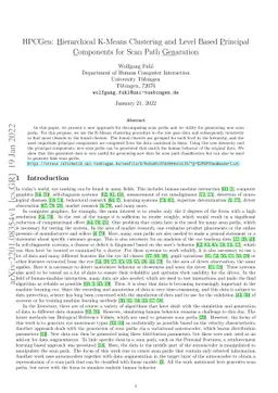 HPCGen: Hierarchical K-Means Clustering and Level Based Principal
  Components for Scan Path Genaration