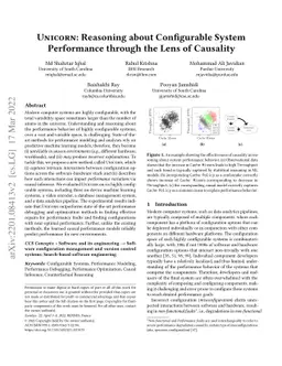Unicorn: Reasoning about Configurable System Performance through the
  lens of Causality
