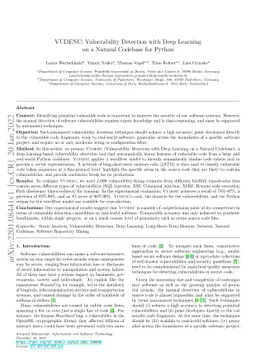 VUDENC: Vulnerability Detection with Deep Learning on a Natural Codebase
  for Python