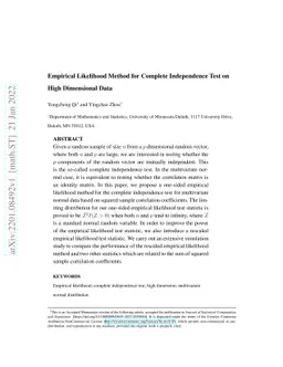 Empirical likelihood method for complete independence test on high
  dimensional data