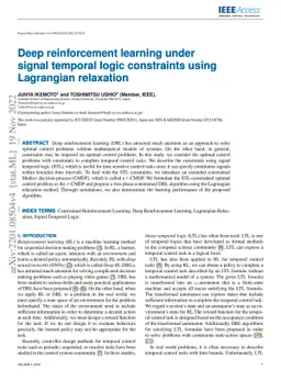 Deep reinforcement learning under signal temporal logic constraints
  using Lagrangian relaxation