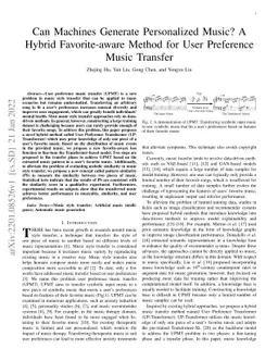 Can Machines Generate Personalized Music? A Hybrid Favorite-aware Method
  for User Preference Music Transfer