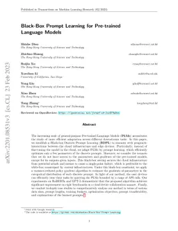 Black-box Prompt Learning for Pre-trained Language Models