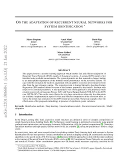 On the adaptation of recurrent neural networks for system identification
