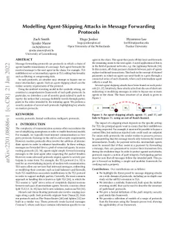 Modelling Agent-Skipping Attacks in Message Forwarding Protocols