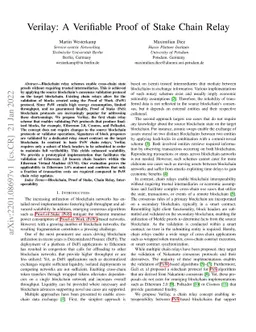 Verilay: A Verifiable Proof of Stake Chain Relay