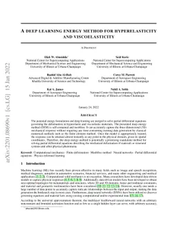 A deep learning energy method for hyperelasticity and viscoelasticity