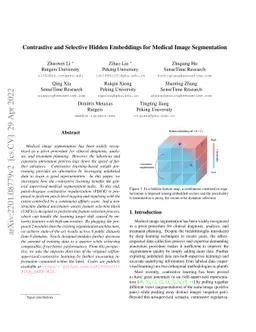 Contrastive and Selective Hidden Embeddings for Medical Image
  Segmentation