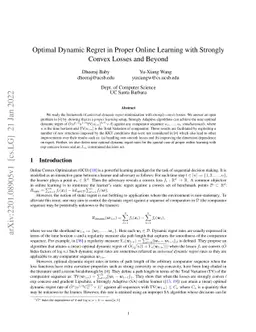 Optimal Dynamic Regret in Proper Online Learning with Strongly Convex
  Losses and Beyond