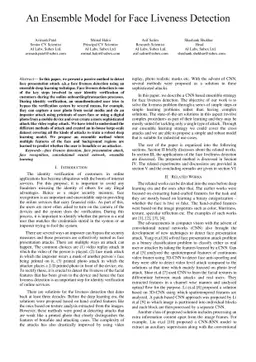 An Ensemble Model for Face Liveness Detection