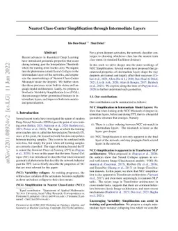 Nearest Class-Center Simplification through Intermediate Layers