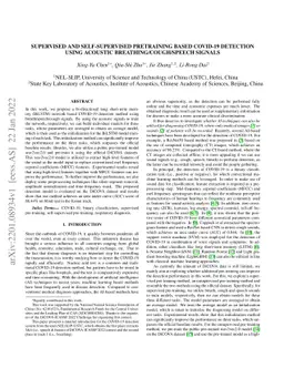 Supervised and Self-supervised Pretraining Based COVID-19 Detection
  Using Acoustic Breathing/Cough/Speech Signals