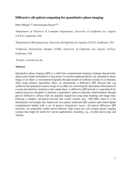 Diffractive all-optical computing for quantitative phase imaging