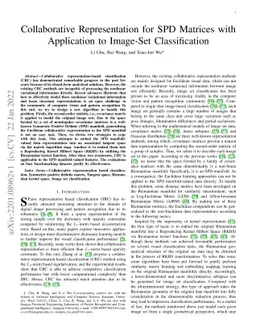 Collaborative Representation for SPD Matrices with Application to
  Image-Set Classification