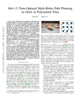 Sub-1.5 Time-Optimal Multi-Robot Path Planning on Grids in Polynomial
  Time