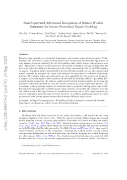 Semi-Supervised Adversarial Recognition of Refined Window Structures for
  Inverse Procedural Façade Modeling