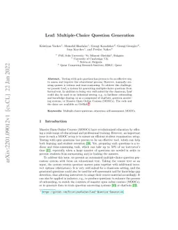 Leaf: Multiple-Choice Question Generation