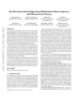 On How Zero-Knowledge Proof Blockchain Mixers Improve, and Worsen User
  Privacy