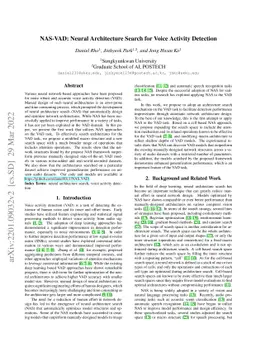NAS-VAD: Neural Architecture Search for Voice Activity Detection