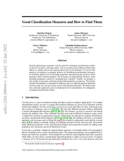 Good Classification Measures and How to Find Them