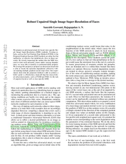 Robust Unpaired Single Image Super-Resolution of Faces