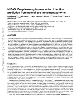 MIDAS: Deep learning human action intention prediction from natural eye
  movement patterns