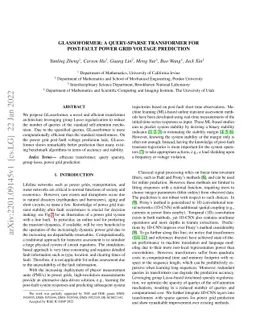 glassoformer: a query-sparse transformer for post-fault power grid
  voltage prediction