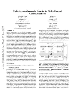 Multi-Agent Adversarial Attacks for Multi-Channel Communications
