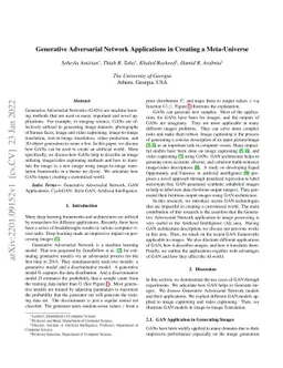 Generative Adversarial Network Applications in Creating a Meta-Universe