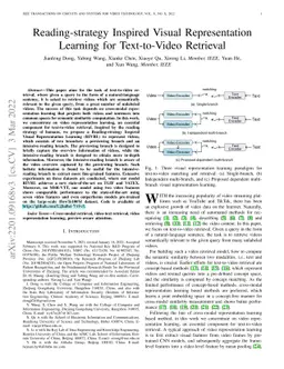 Reading-strategy Inspired Visual Representation Learning for
  Text-to-Video Retrieval