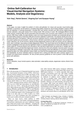 Online Self-Calibration for Visual-Inertial Navigation Systems: Models,
  Analysis and Degeneracy