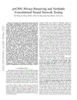 pvCNN: Privacy-Preserving and Verifiable Convolutional Neural Network
  Testing