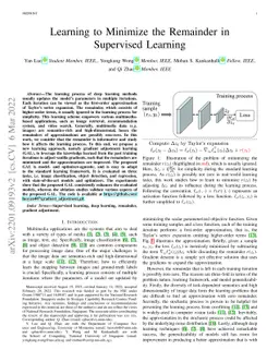 Learning to Minimize the Remainder in Supervised Learning