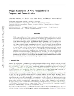 Weight Expansion: A New Perspective on Dropout and Generalization