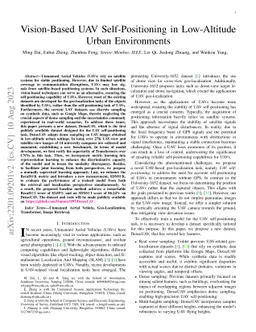 Vision-Based UAV Self-Positioning in Low-Altitude Urban Environments