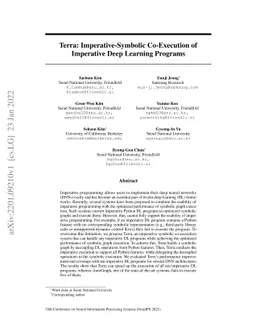 Terra: Imperative-Symbolic Co-Execution of Imperative Deep Learning
  Programs
