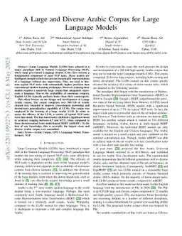 A Large and Diverse Arabic Corpus for Language Modeling