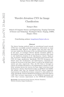 Wavelet-Attention CNN for Image Classification