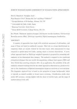 Robust Wavelet-based Assessment of Scaling with Applications