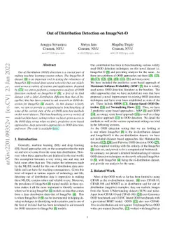Out of Distribution Detection on ImageNet-O