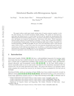 Distributed Bandits with Heterogeneous Agents