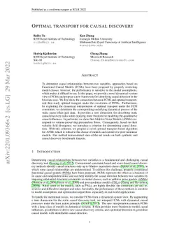Optimal transport for causal discovery